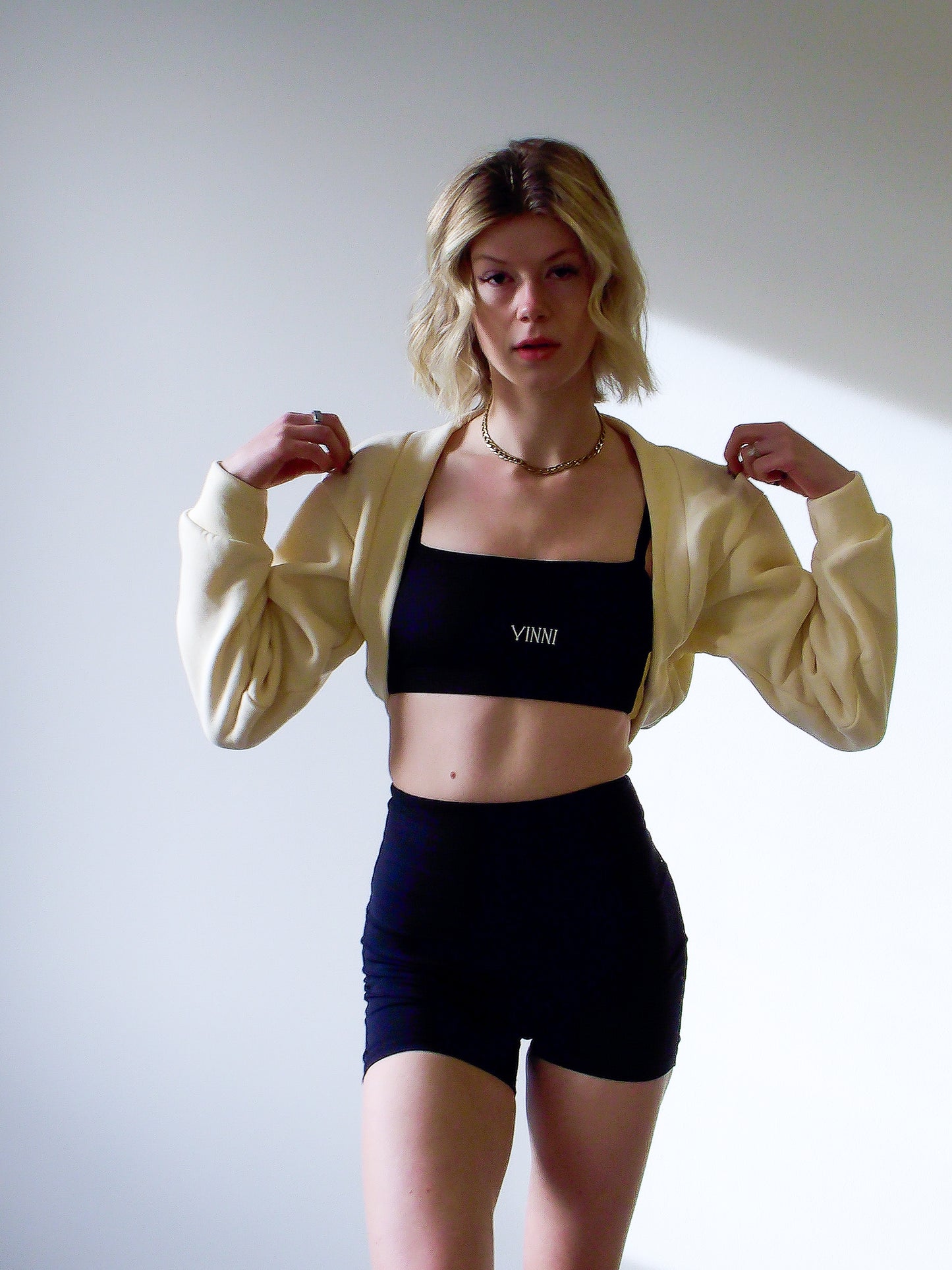 LONDON LONG-SLEEVE SHRUG - WHIPPED BUTTER