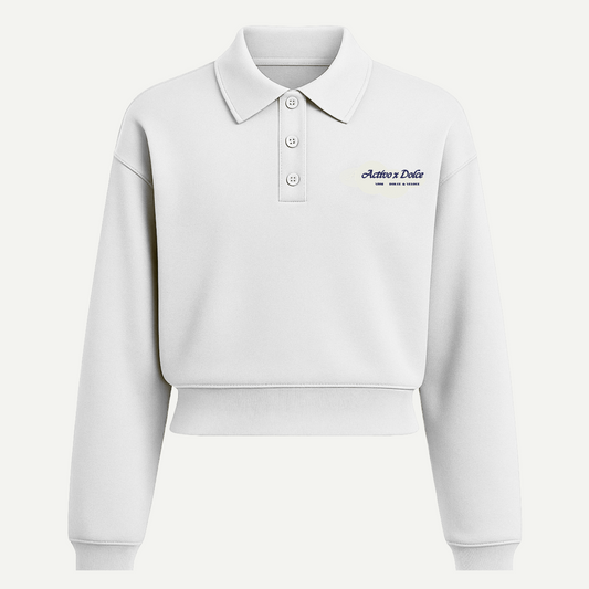 CARLOTTA LONG SLEEVE POLO - BIANCO