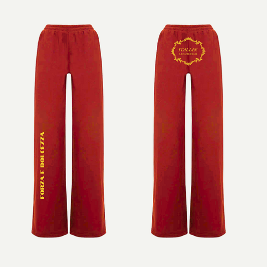 LUCIA WIDE-LEG SWEATPANTS - CHIANI RED