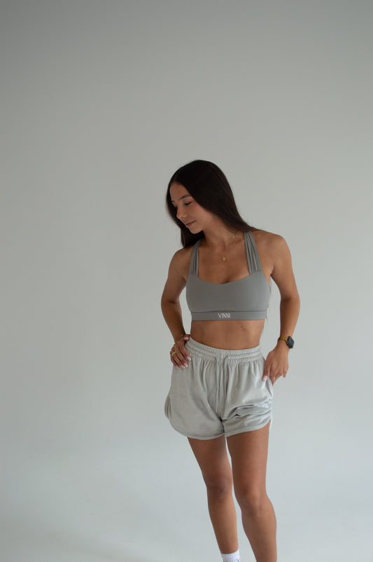 RIVER SPORTS BRA - GREY MIST