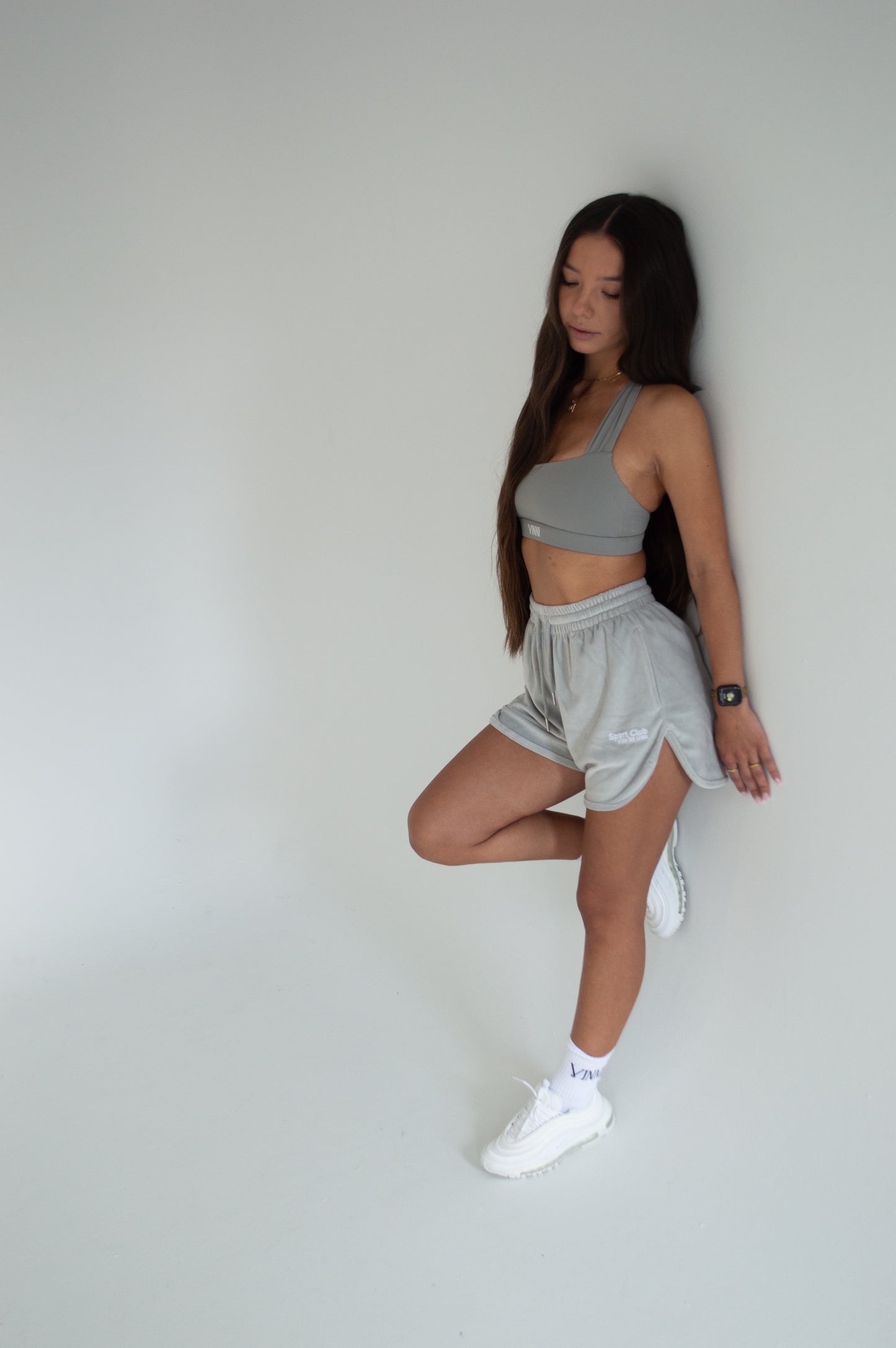 BILLIE HIGH WAISTED SHORTS - GREY MIST