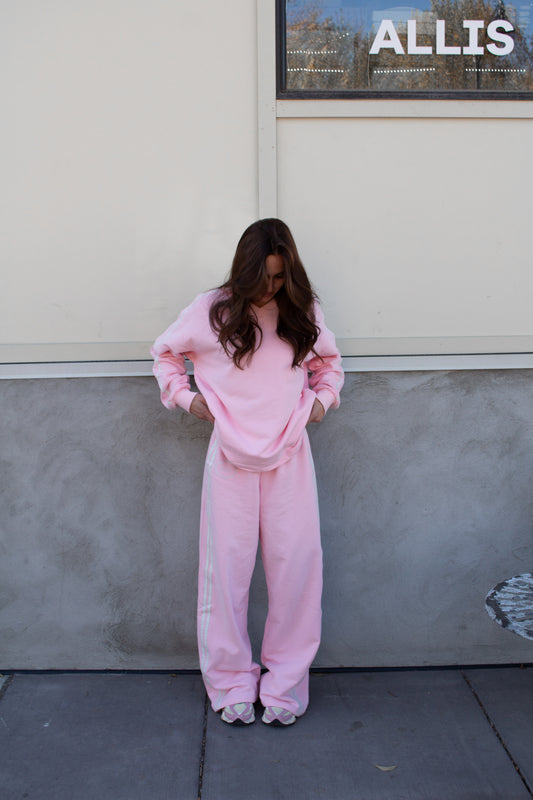 NASH STRIPED SWEATS - CANDY FLOSS