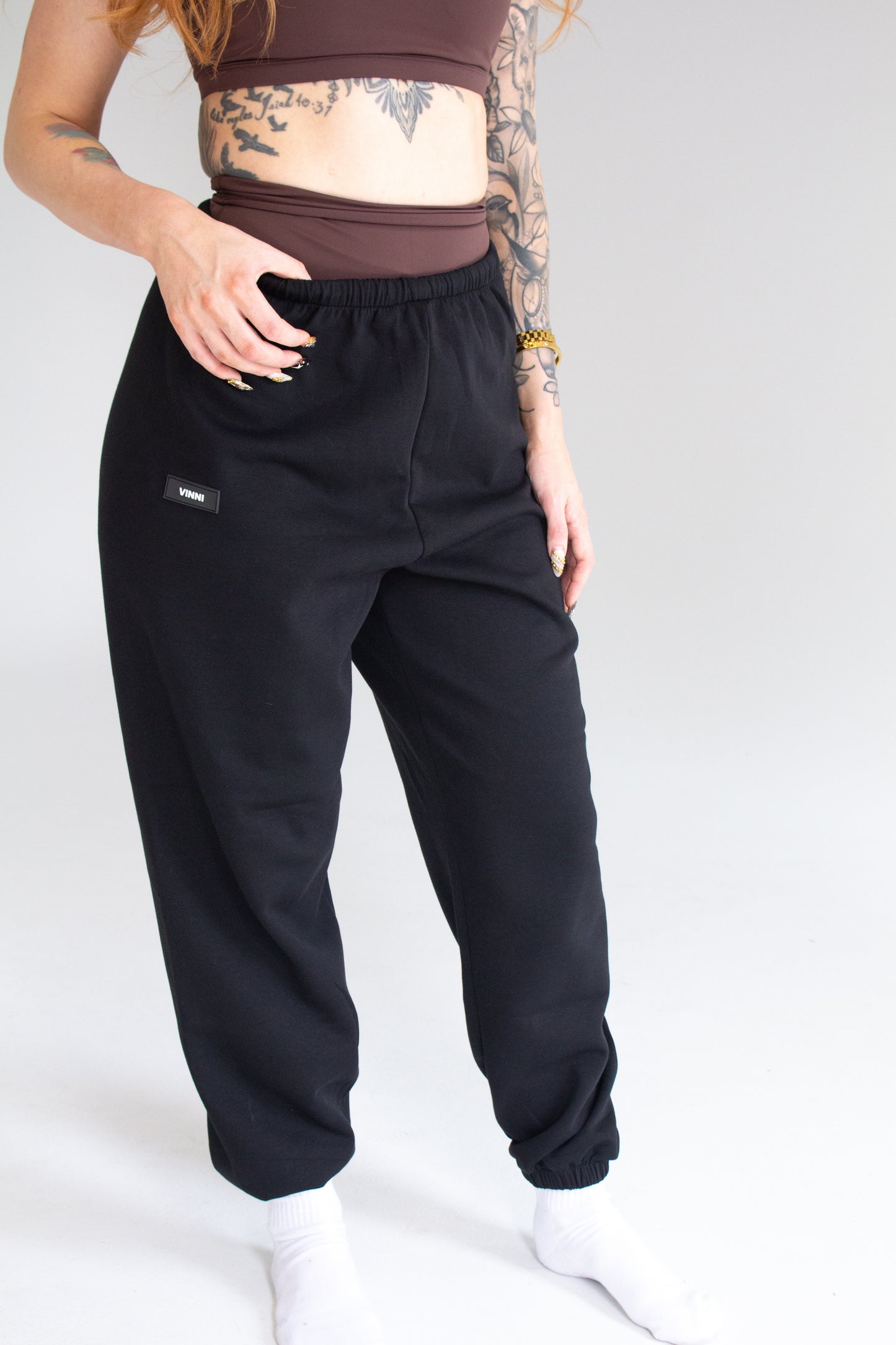 LETTY HIGH-RISE SWEATPANTS - JET BLACK