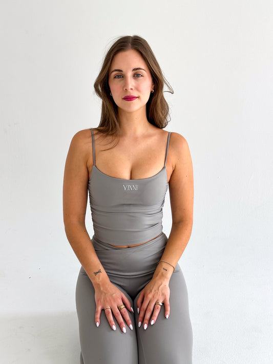 RAE BALLET TOP - GREY MIST