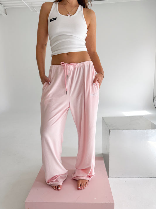 BRITNEY VELOUR SWEATS - PINK BLUSH