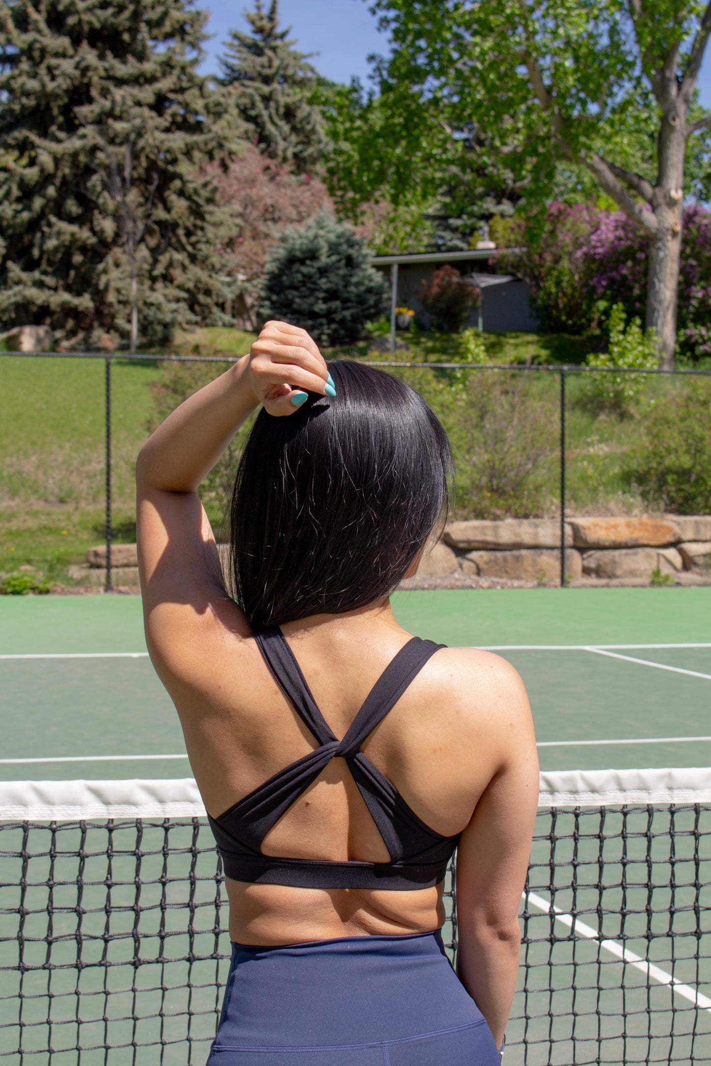 RIVER SPORTS BRA - JET BLACK