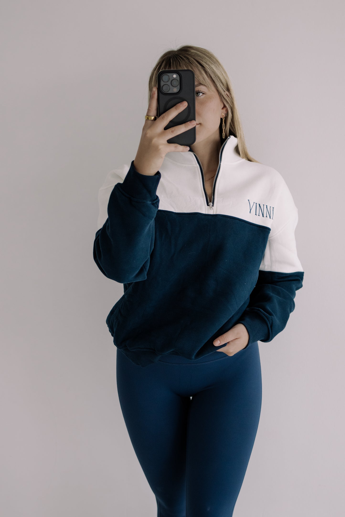 MARILYN 1/2 ZIP - OLD MONEY NAVY