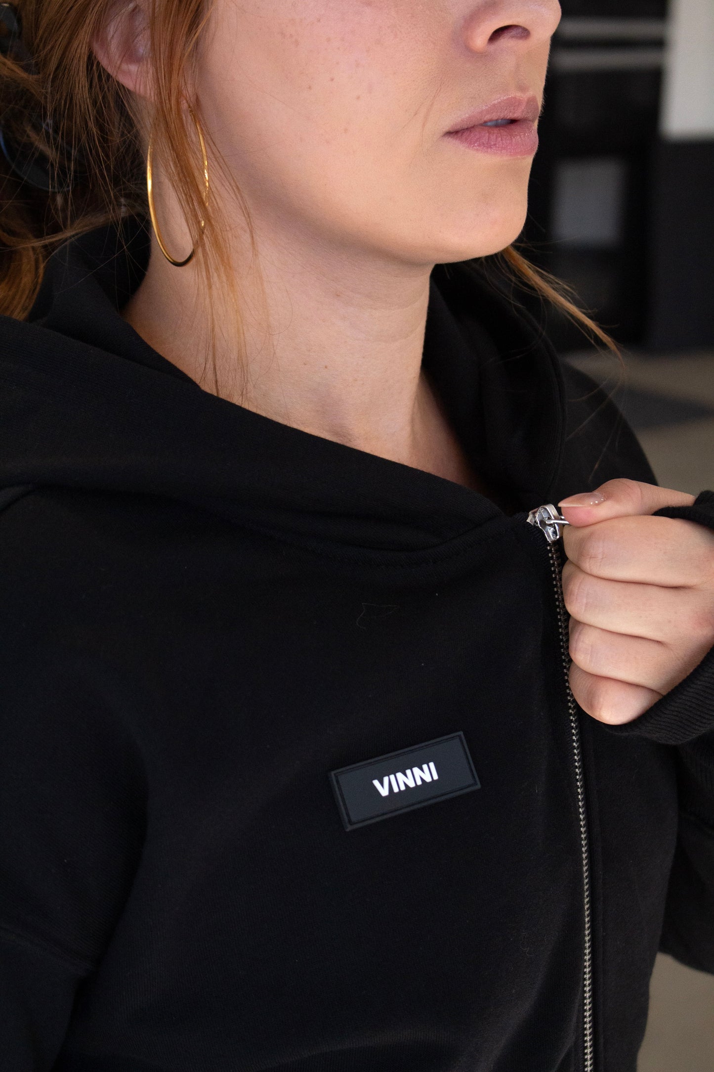 BECK ZIP UP SWEATER - JET BLACK