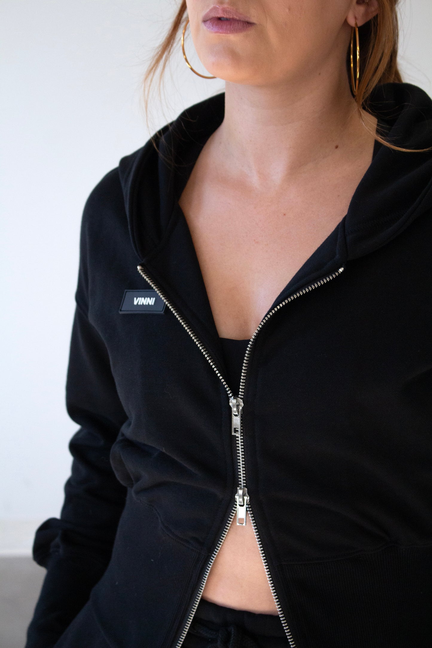 BECK ZIP UP SWEATER - JET BLACK