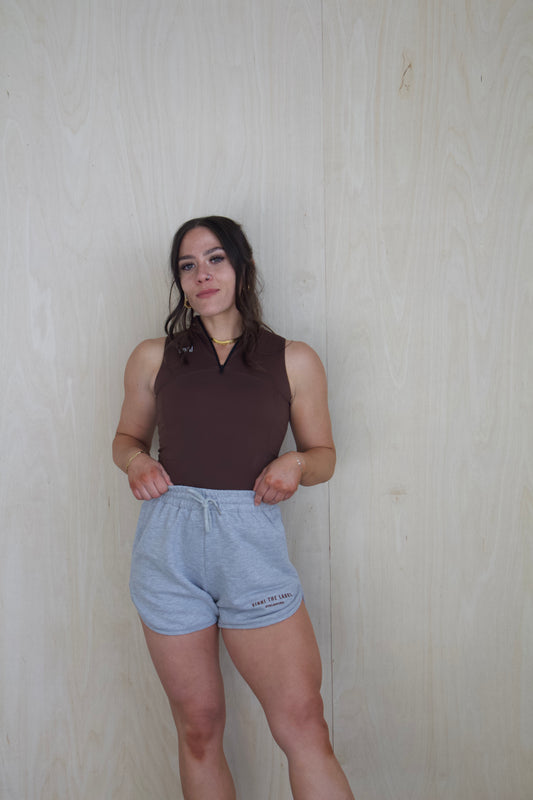 BILLIE HIGH-RISE SWEAT SHORTS - HEATHER GREY