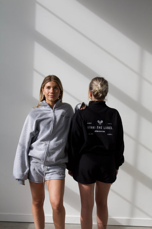 BILLIE HIGH-RISE SWEAT SHORTS - HEATHER GREY