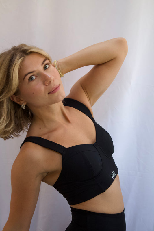DANNI SPORTS BRA - JET BLACK