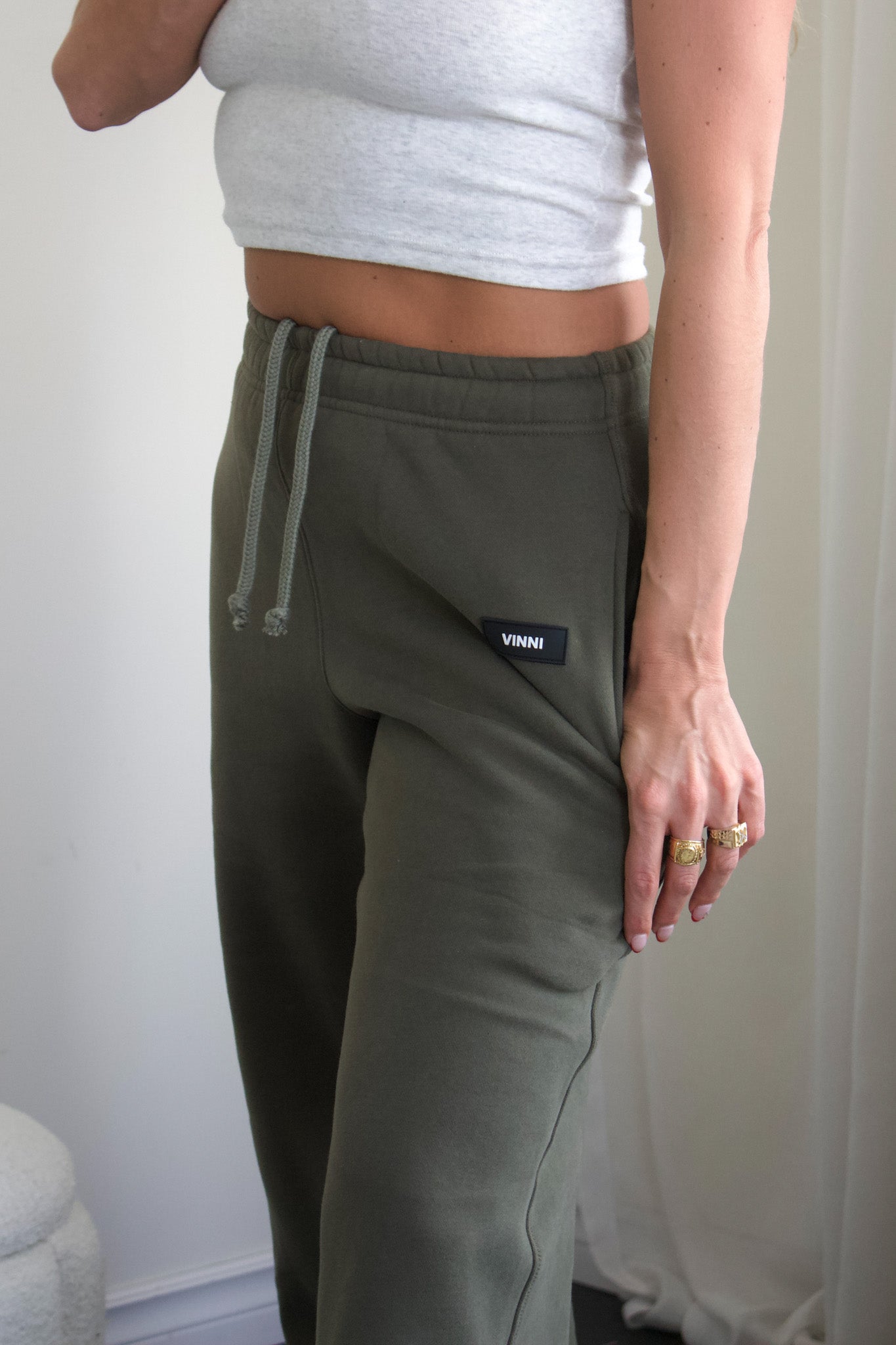 GEORGIA STRAIGHT LEG SWEATS - MOSS