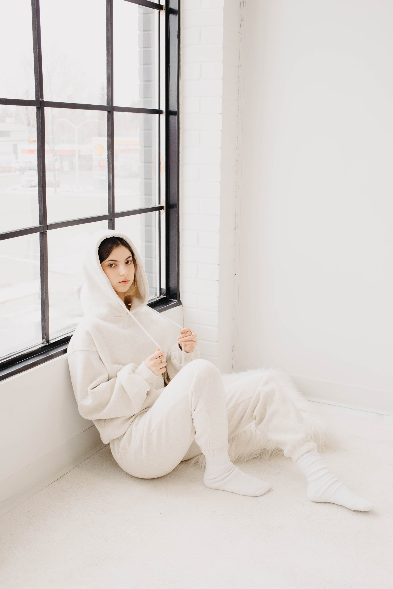 Grey Sweatsuit, sweatpants and a hoodie