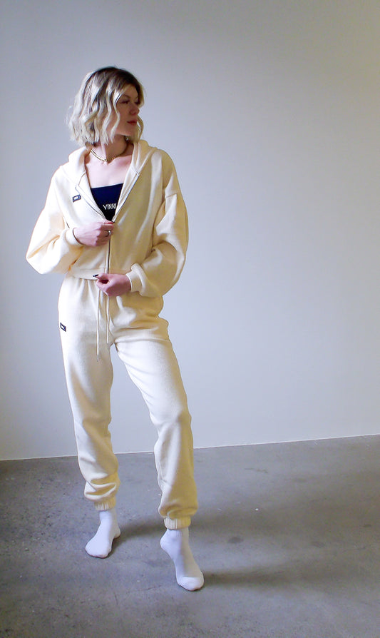 PATRICIA WAFFLE JOGGERS - WHIPPED BUTTER