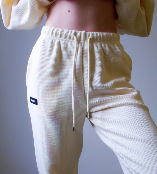 PATRICIA WAFFLE JOGGERS - WHIPPED BUTTER