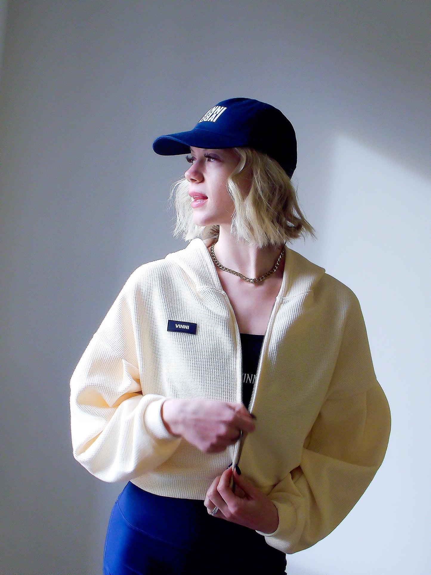 EDITH WAFFLE ZIP UP - WHIPPED BUTTER