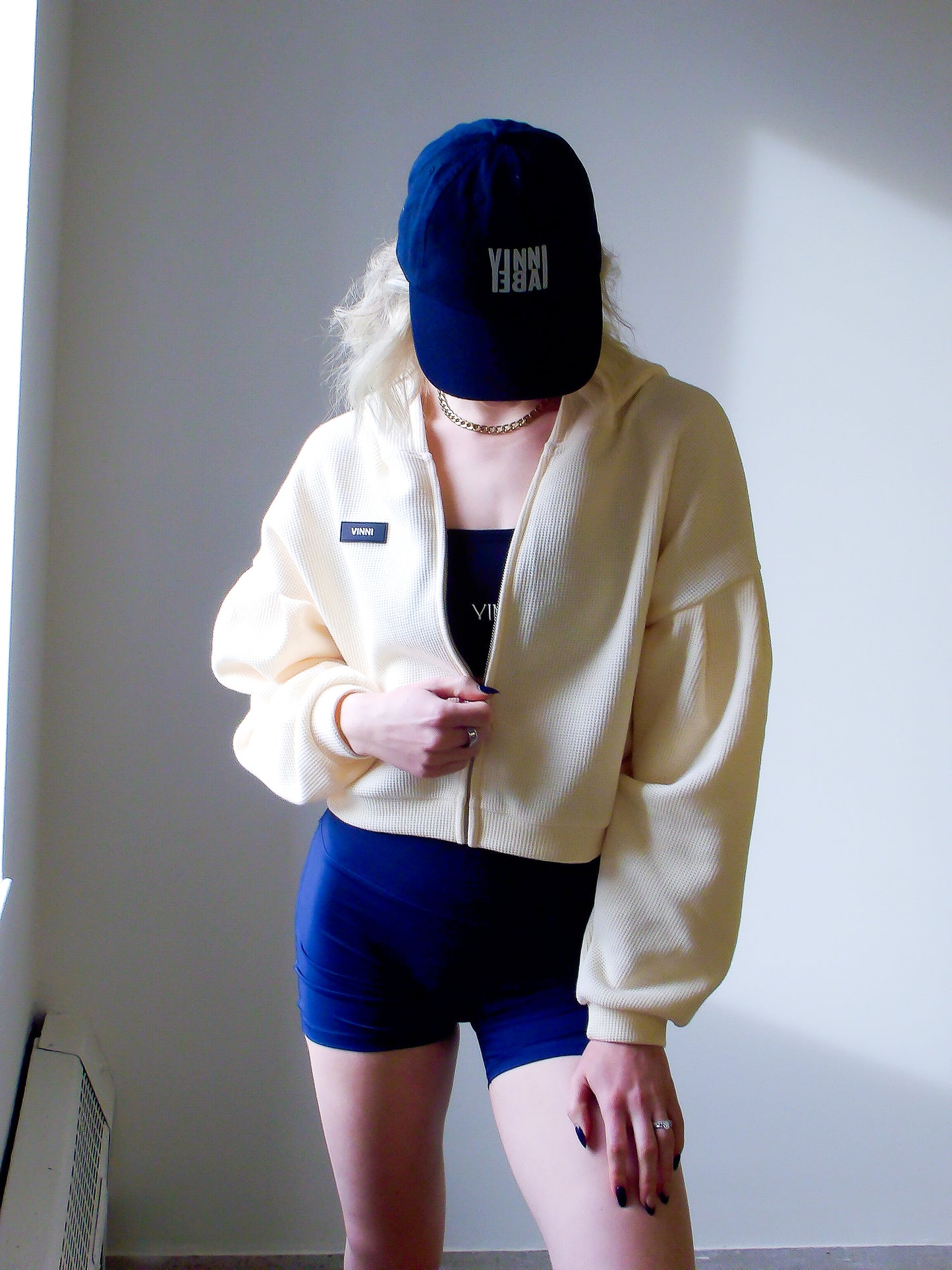 EDITH WAFFLE ZIP UP - WHIPPED BUTTER