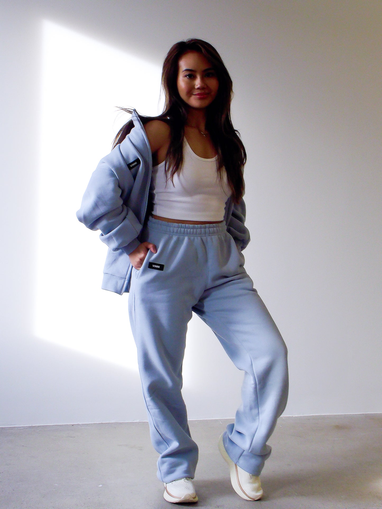 GEORGIA STRAIGHT LEG SWEATS - BLUE FROST