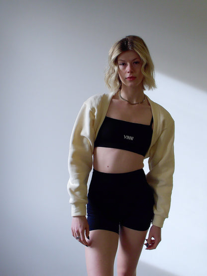 LONDON LONG-SLEEVE SHRUG - WHIPPED BUTTER