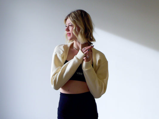 LONDON LONG-SLEEVE SHRUG - WHIPPED BUTTER