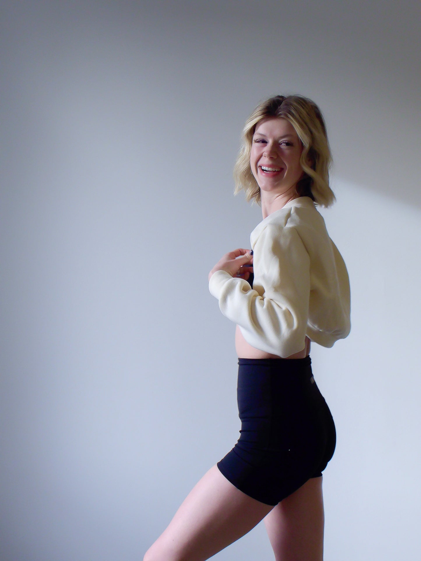 LONDON LONG-SLEEVE SHRUG - WHIPPED BUTTER