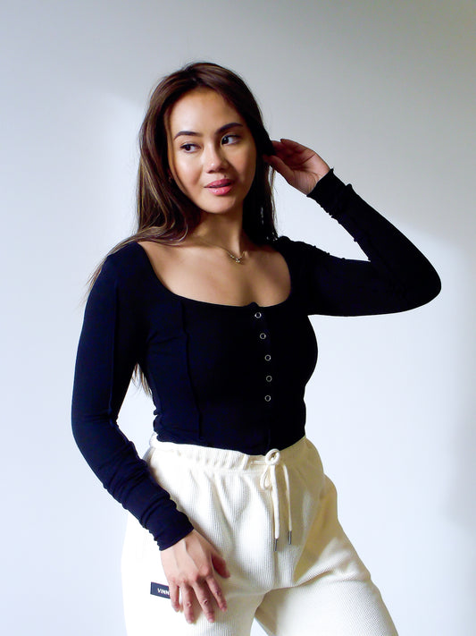 LUX SNAP SHIRT - JET BLACK