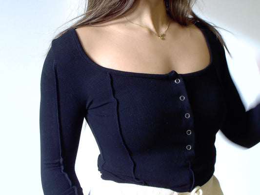 LUX SNAP SHIRT - JET BLACK