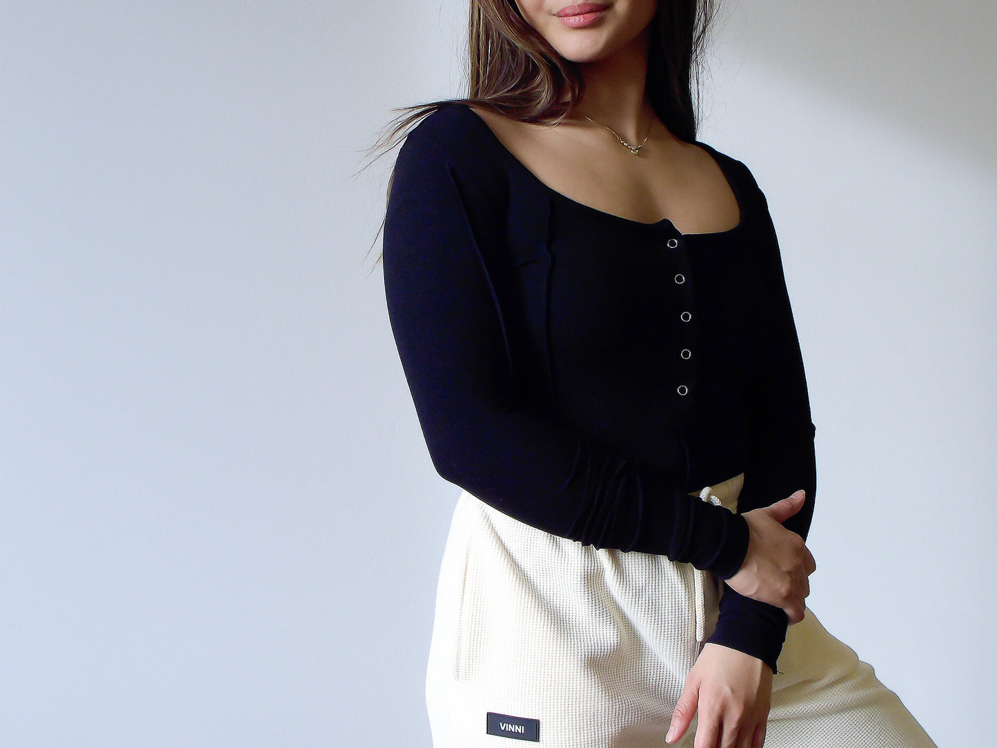 LUX SNAP SHIRT - JET BLACK