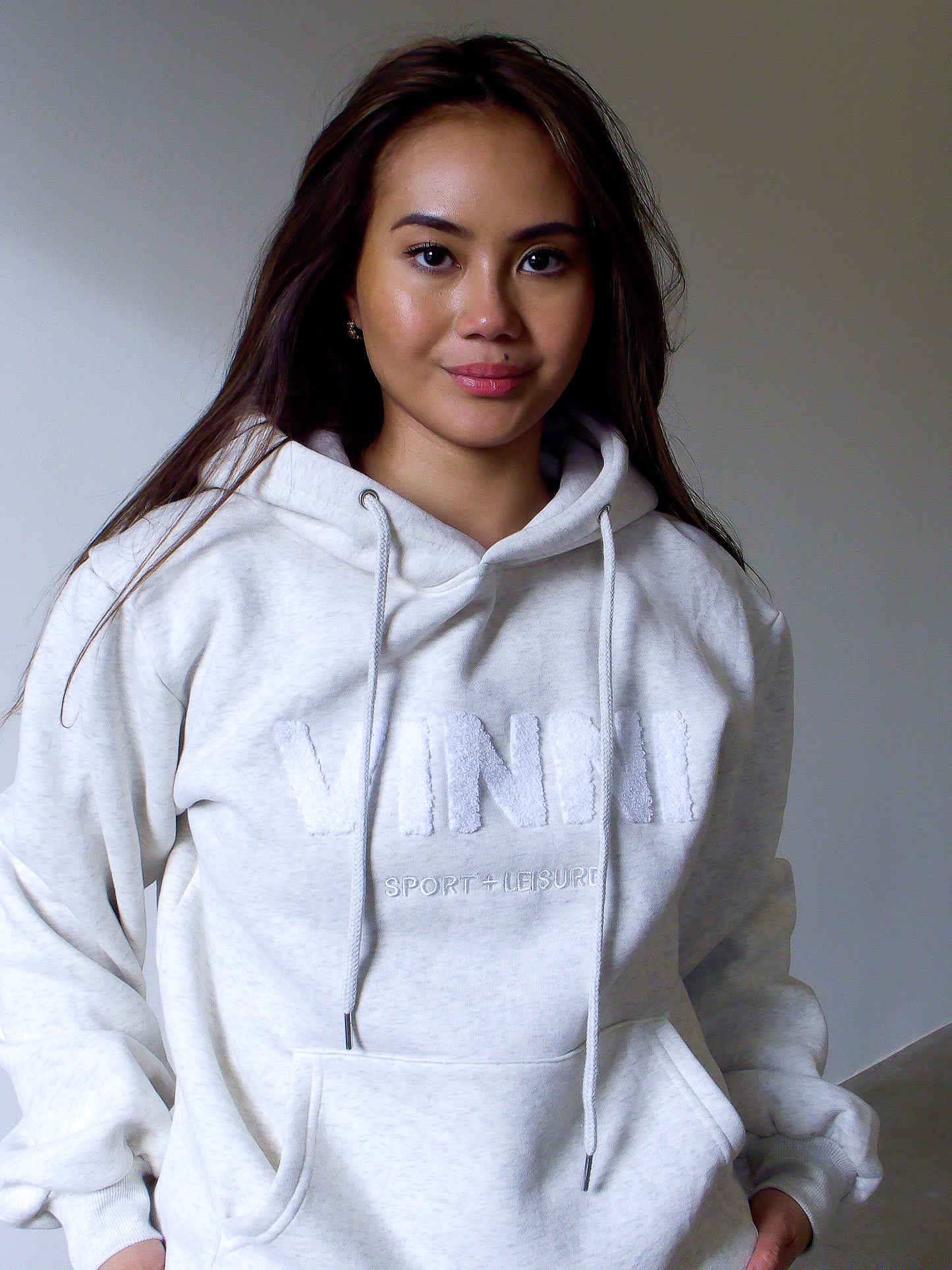 EMILY SOFT PRINT HOODIE - SOFT STONE