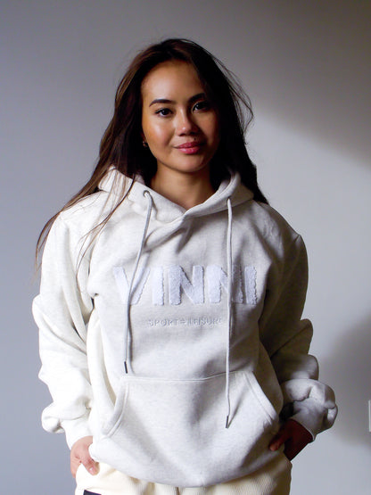 EMILY SOFT PRINT HOODIE - SOFT STONE