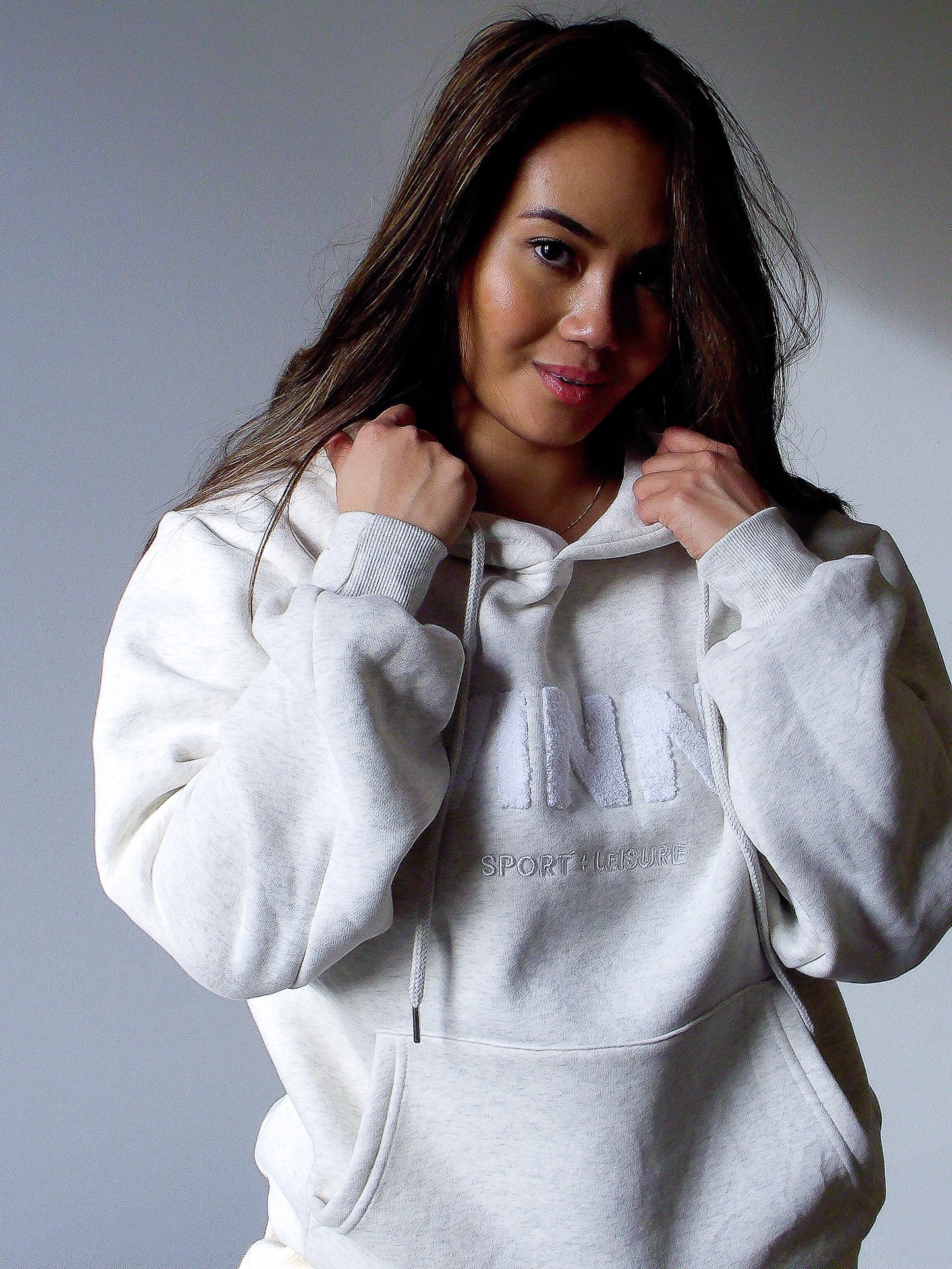 EMILY SOFT PRINT HOODIE - SOFT STONE