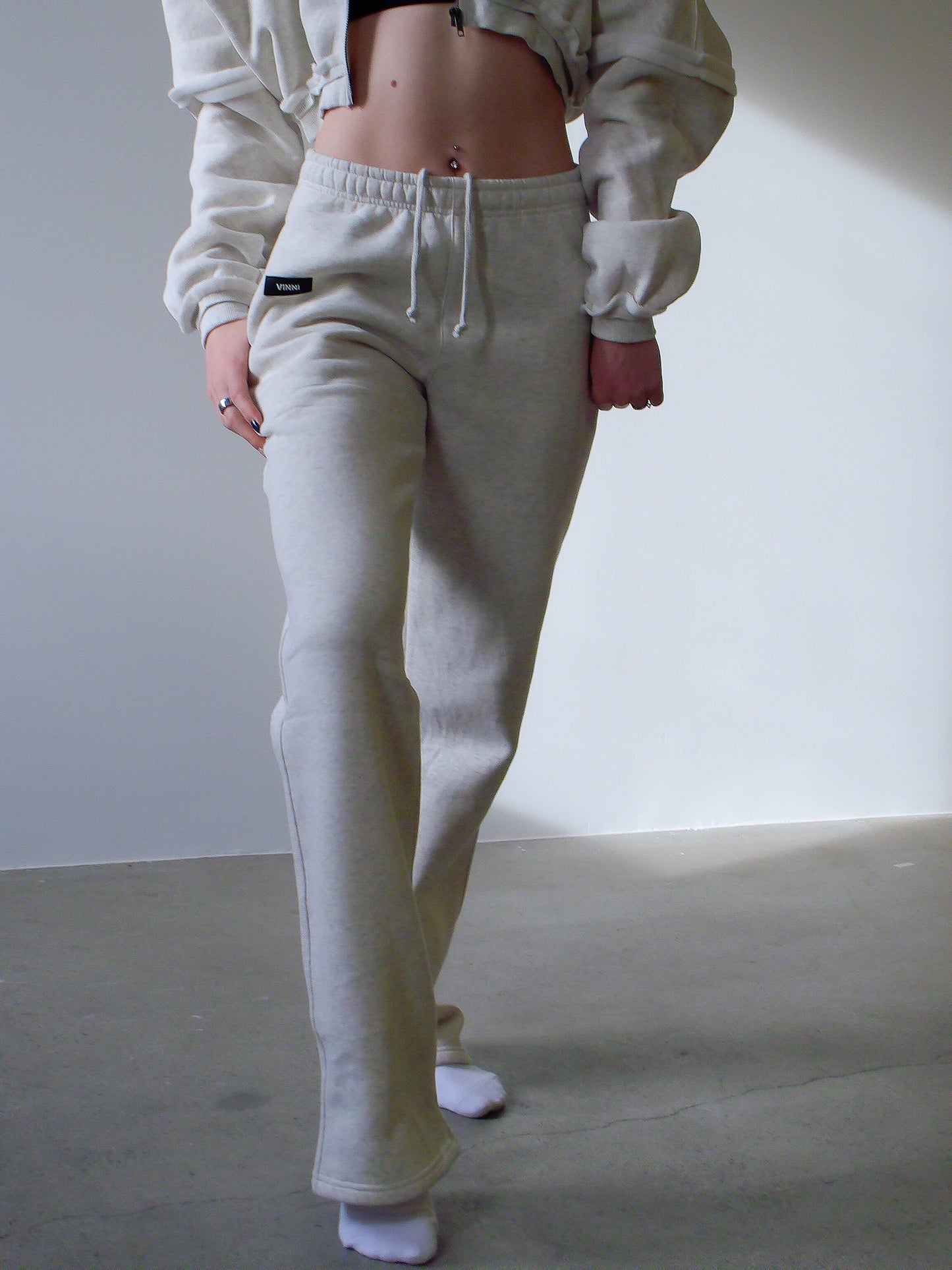 GEORGIA STRAIGHT LEG SWEATS - SOFT STONE