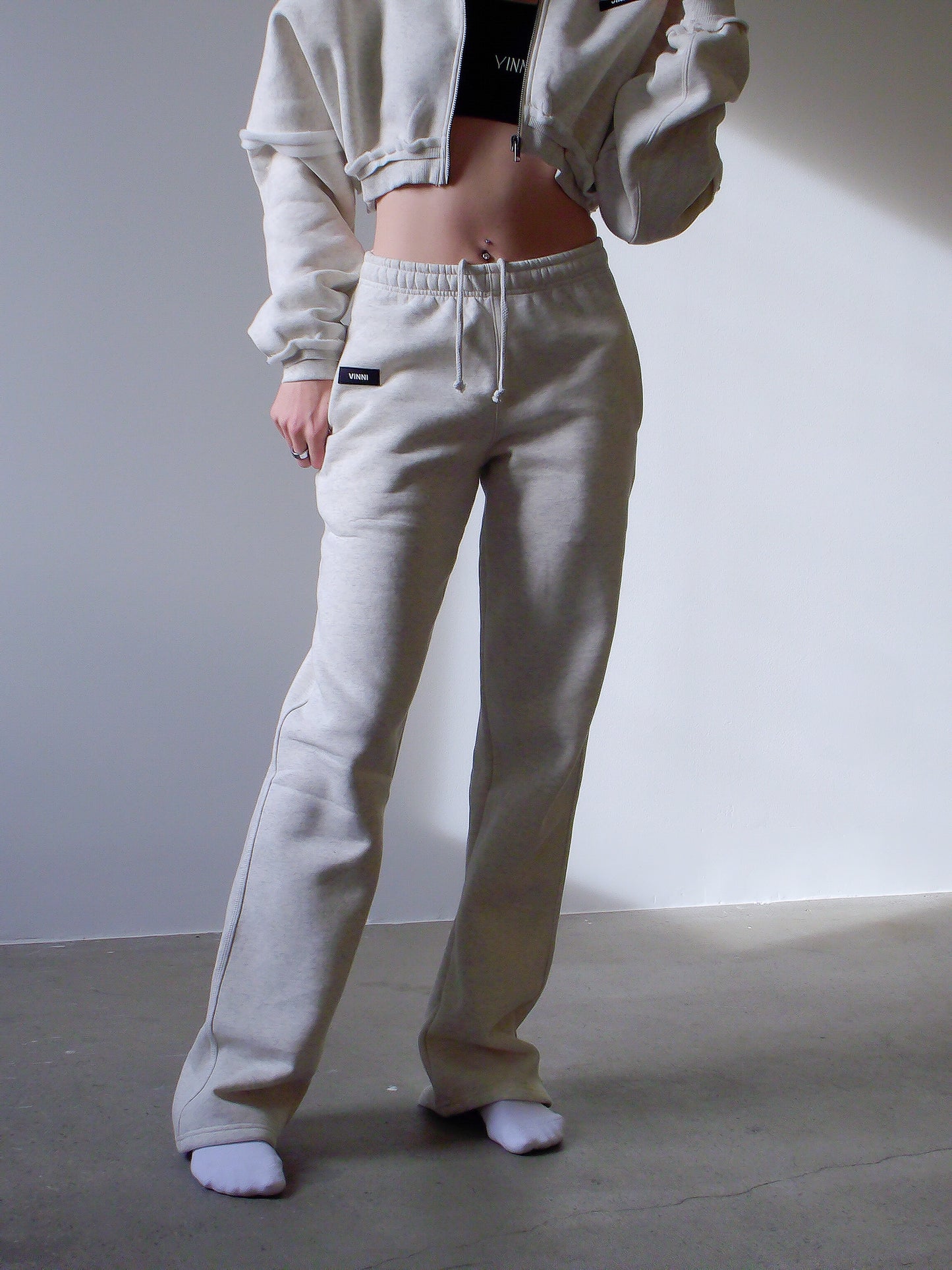 GEORGIA STRAIGHT LEG SWEATS - SOFT STONE