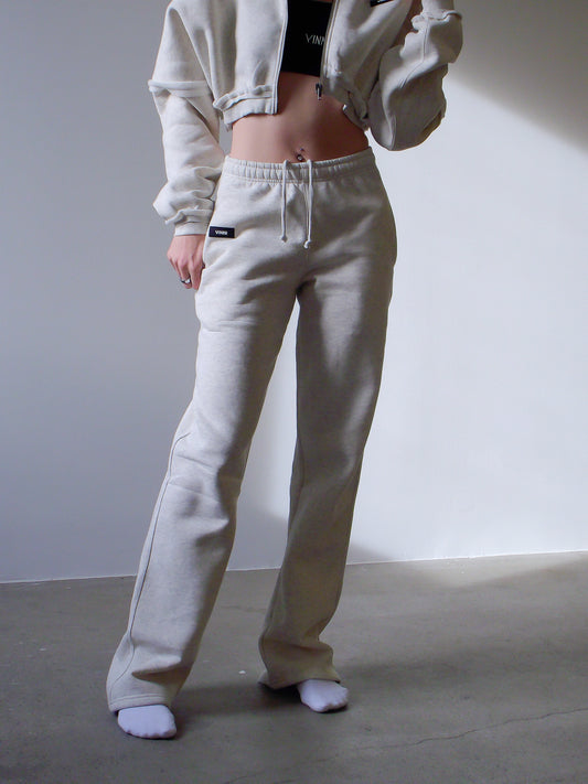 GEORGIA STRAIGHT LEG SWEATS - SOFT STONE