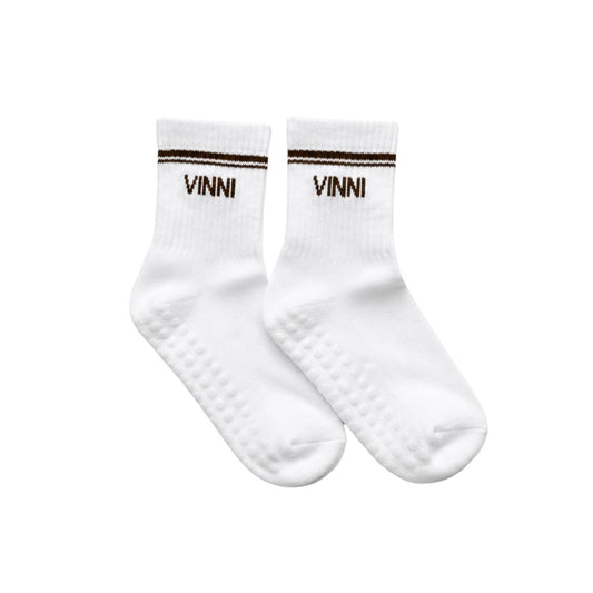 Half-Crew Grip Sock - Brown stripe