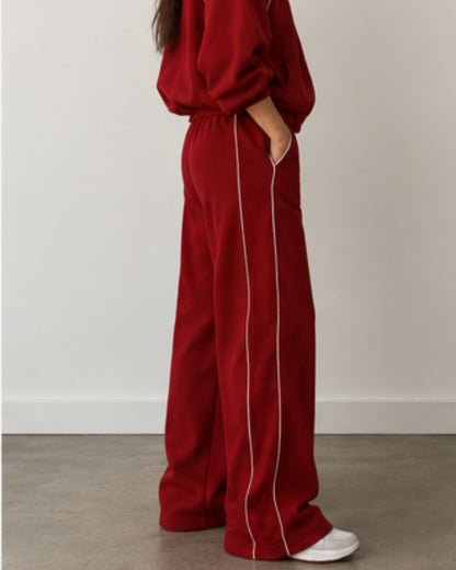 JUDY STRIPE ZIP - FIRESIDE RED