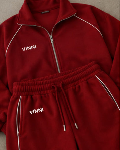 JUDY STRIPE ZIP - FIRESIDE RED