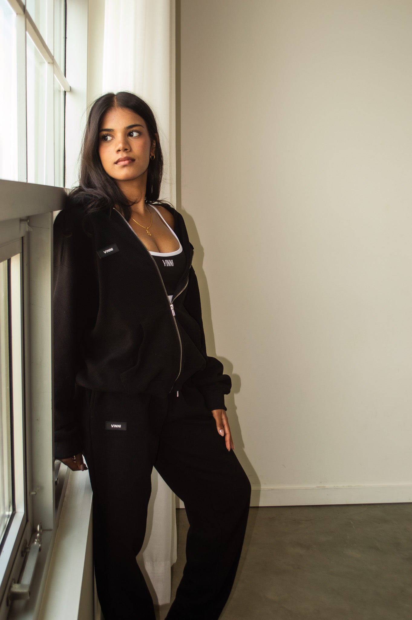 KINSLEY WAFFLE ZIP - LETTERMAN BLACK