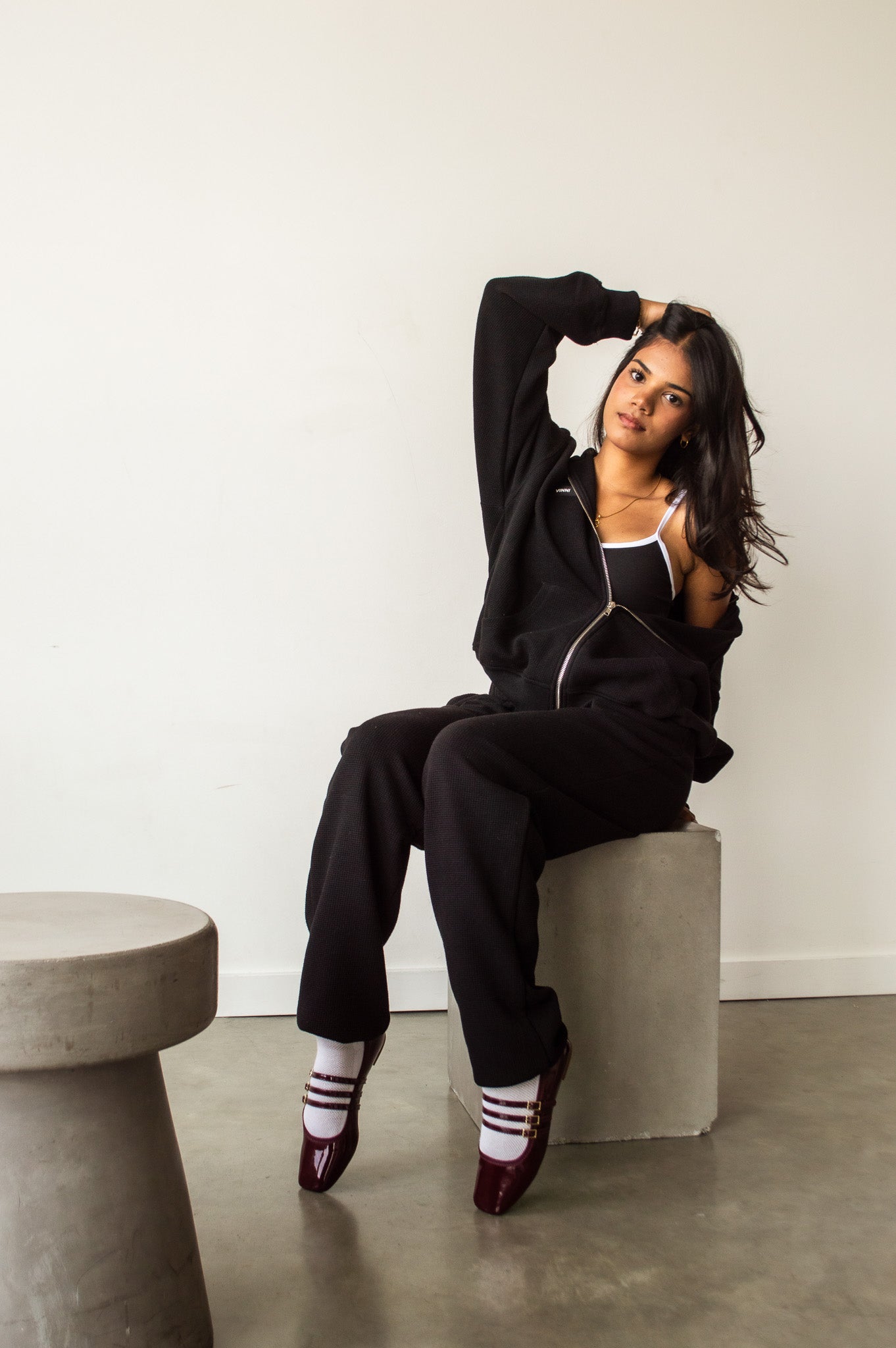 KINSLEY WAFFLE ZIP - LETTERMAN BLACK