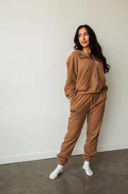 PATRICIA WAFFLE JOGGERS - CARAMEL LATTE