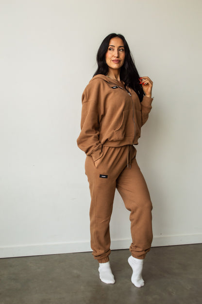 PATRICIA WAFFLE JOGGERS - CARAMEL LATTE