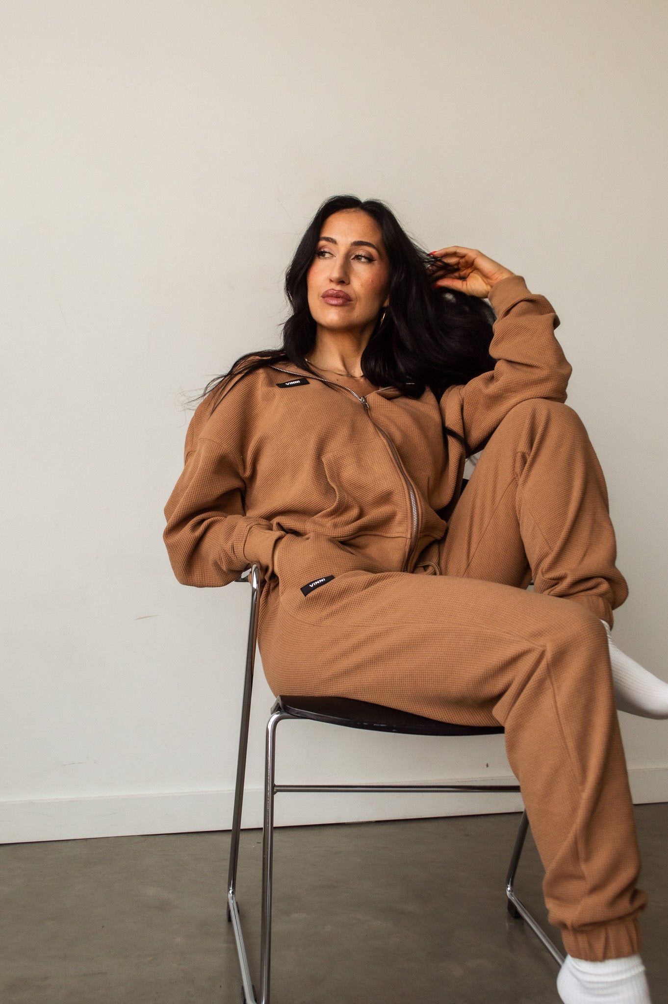 PATRICIA WAFFLE JOGGERS - CARAMEL LATTE