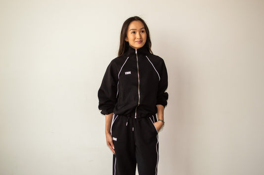 JUDY STRIPE ZIP - LETTERMAN BLACK