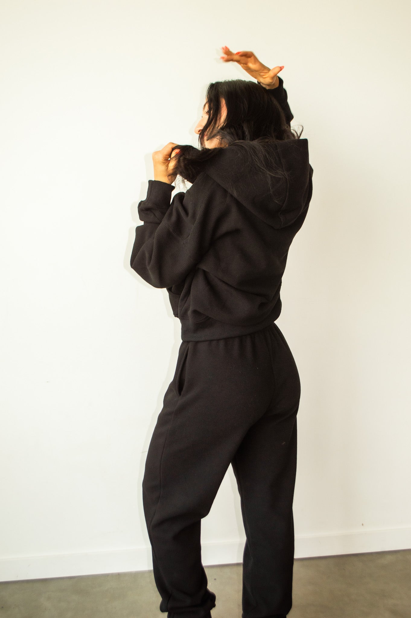 PATRICIA WAFFLE JOGGERS - LETTERMAN BLACK