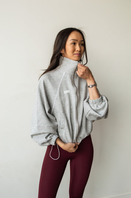 JUDY STRIPE ZIP - ACADEMY GREY