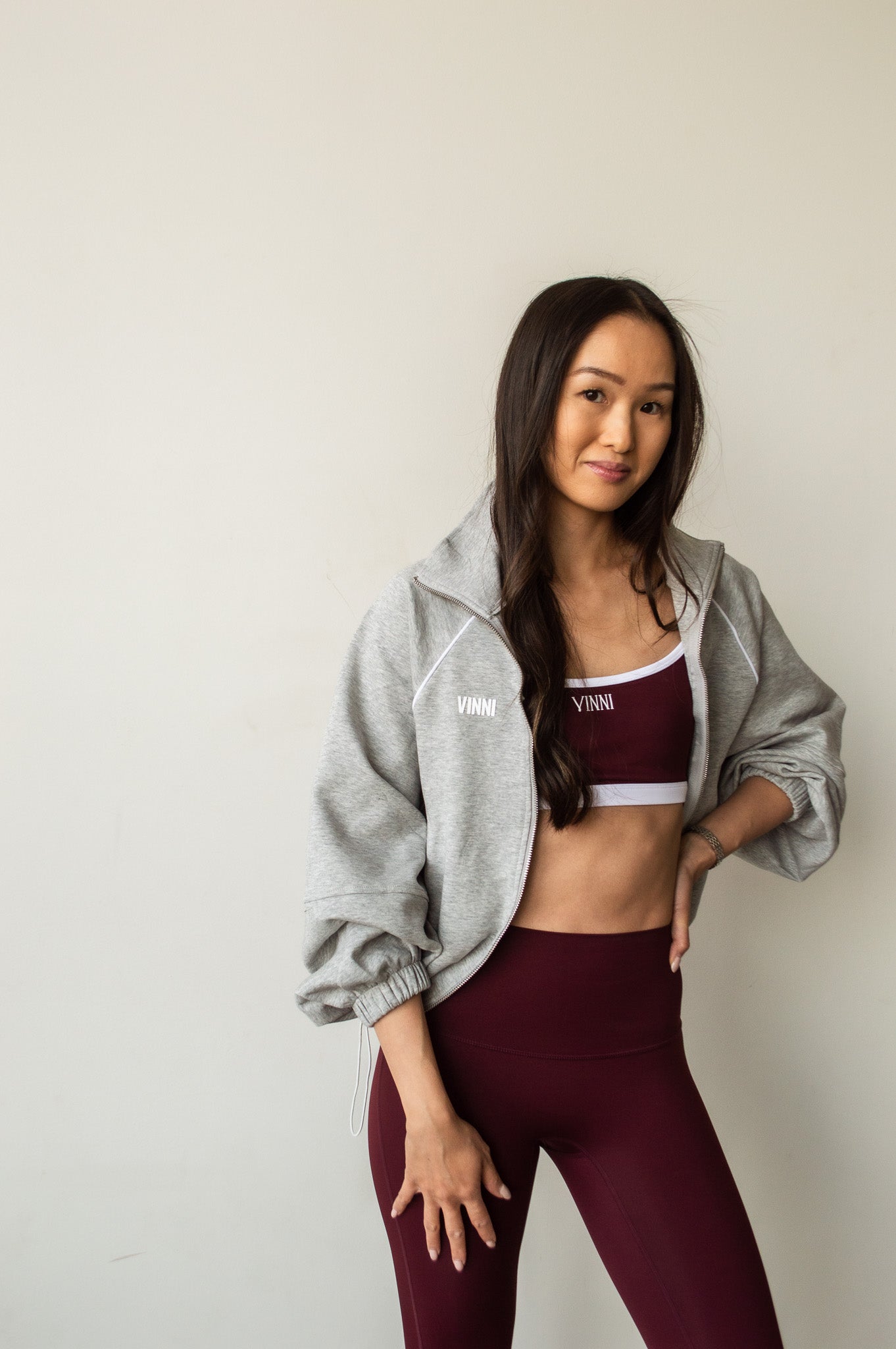 JUDY STRIPE ZIP - ACADEMY GREY