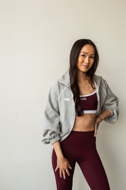 JUDY STRIPE ZIP - ACADEMY GREY