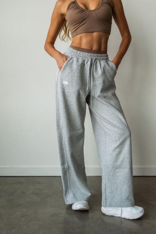 TANYA STRIPE SWEATS - ACADEMY GREY