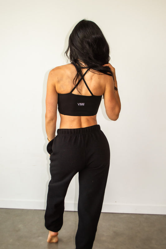 PATRICIA WAFFLE JOGGERS - LETTERMAN BLACK